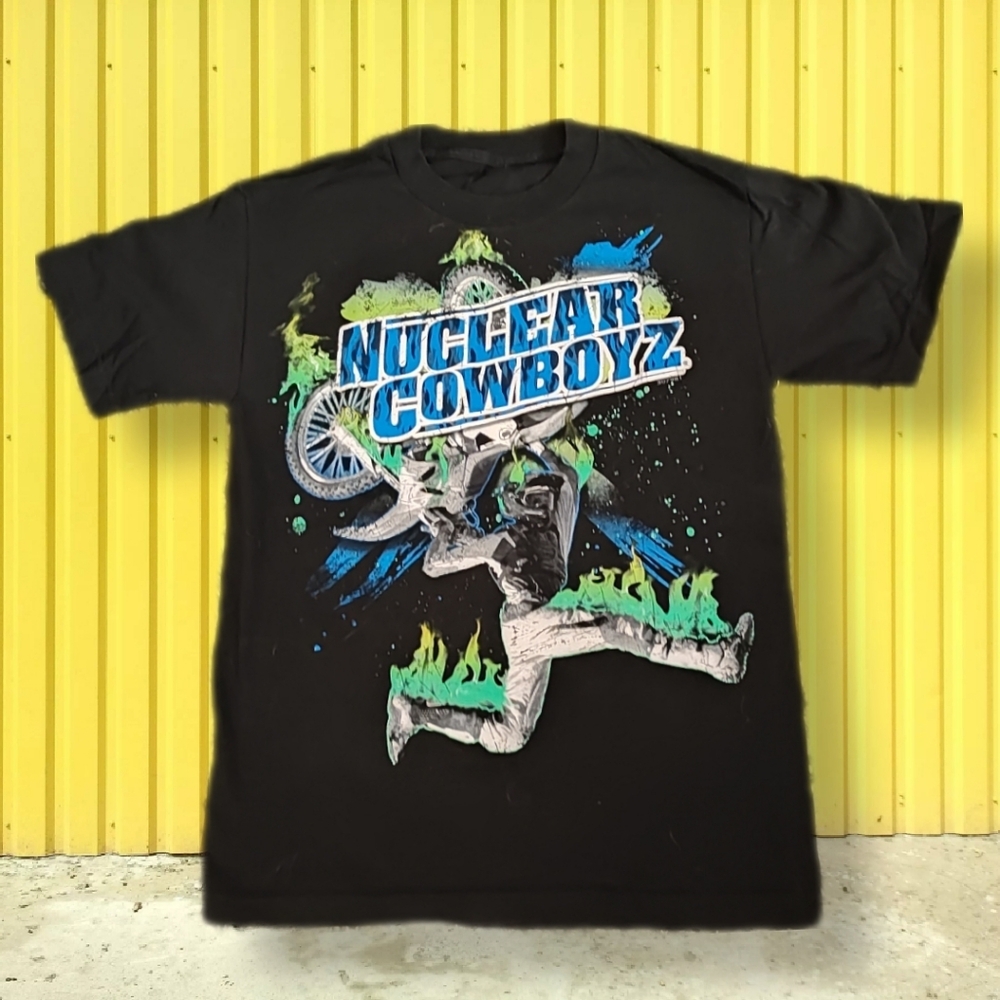 Nuclear Cowboyz BMX Biking Show T Shirt, Men's sz. S
